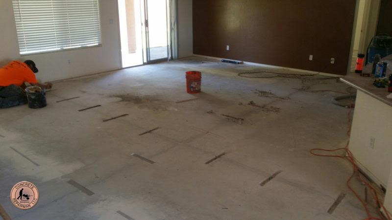 Epoxy slab stitching and keyway control joint repair by Concrete Repairman LLC
