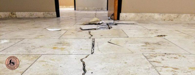 Residential and commercial keyway joint heave crack stitching by Concrete Repairman LLC