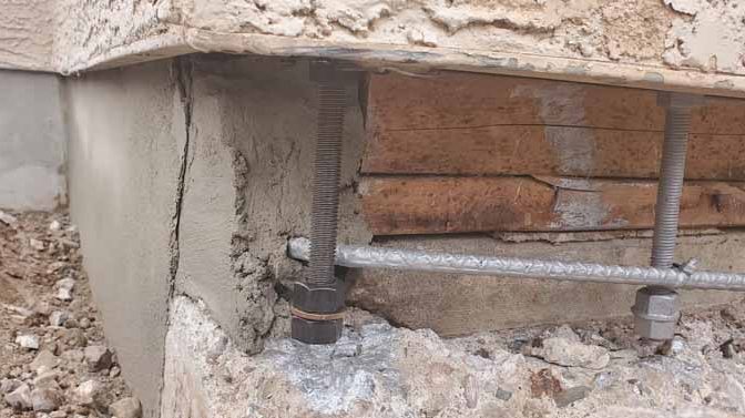 Tension Ties Replacement Anchors – Concrete Repairman LLC Tension ties replacement anchors installed to enhance foundation stability