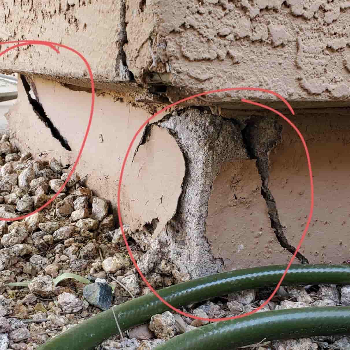Severe foundation cracking damage
